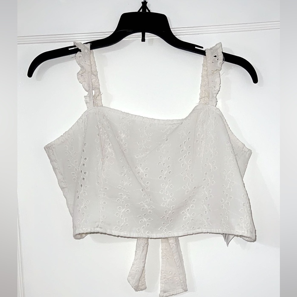 Hollister backless white top